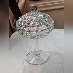 Fostoria American 9" Clear Glass Candy Dish Compote